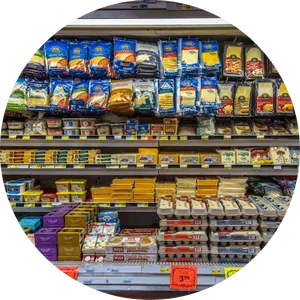 Supermarket Cheeseand Dairy Products Aisle PNG Image