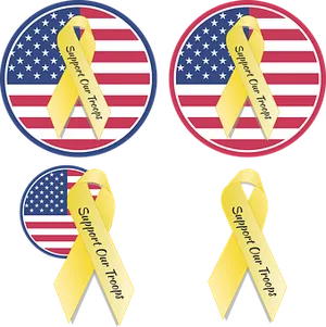 Support Our Troops Ribbon Designs PNG Image