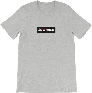 Supreme Branded Grey T Shirt PNG Image