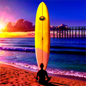 Surfer’s Sunrise Meditation Png 06212024 PNG Image