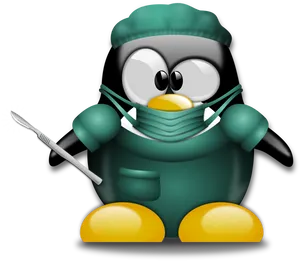 Surgeon Tux Linux Mascot.png PNG Image