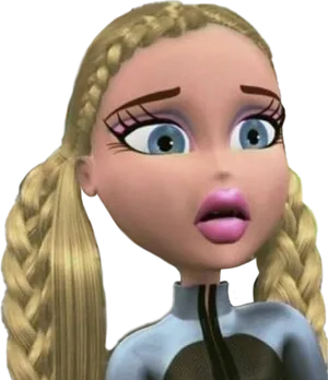 Surprised Bratz Doll Expression PNG Image