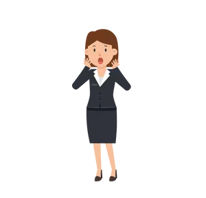 Surprised Businesswoman Cartoon PNG Image