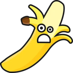 Surprised Cartoon Banana PNG Image