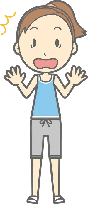 Surprised Cartoon Girl Expression PNG Image