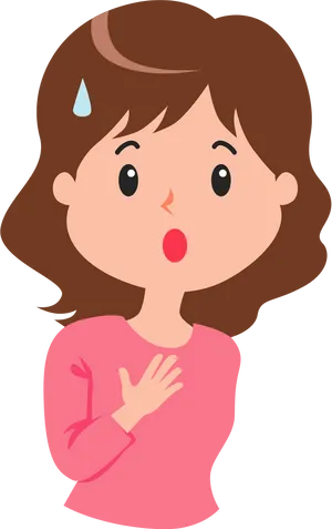 Surprised Cartoon Girl Illustration PNG Image