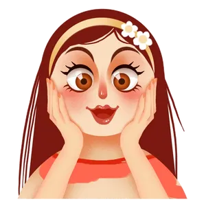 Surprised Cartoon Girl Illustration PNG Image