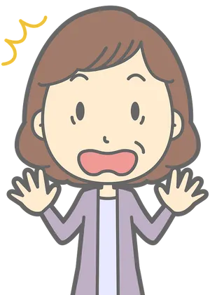 Surprised Cartoon Girl Reaction PNG Image