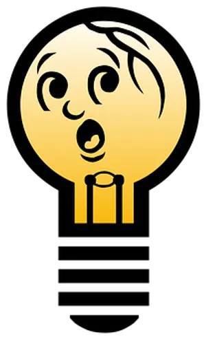 Surprised Idea Bulb Character PNG Image