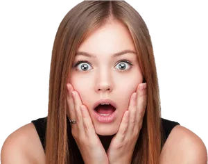 Surprised Woman Expression PNG Image