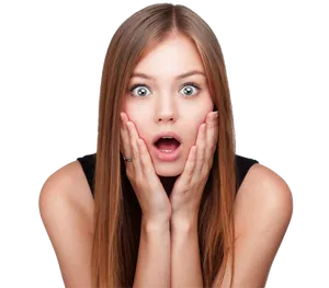 Surprised Woman Expression PNG Image