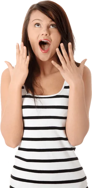 Surprised Woman Gesture PNG Image