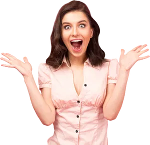 Surprised Woman Reaction.png PNG Image