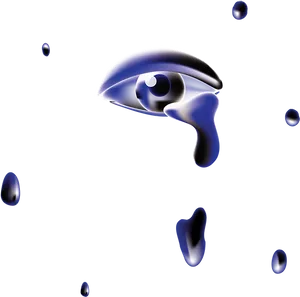 Surreal Blue Eye Tears PNG Image