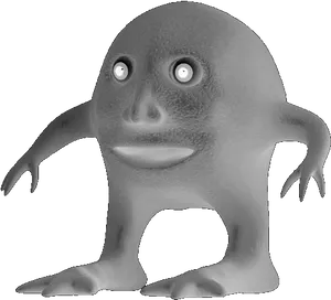 Surreal Creature Gray Background PNG Image