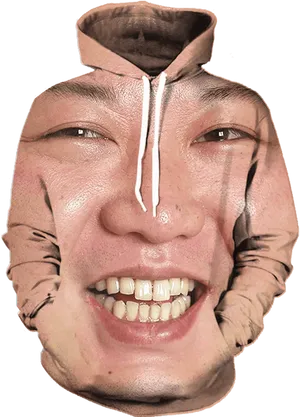 Surreal Face Upside Down Hoodie PNG Image