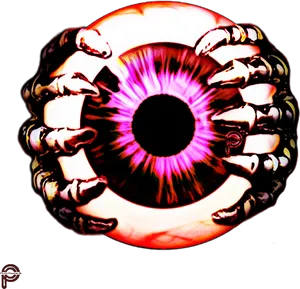 Surreal_ Giant_ Eye_ Surrounded_by_ Hands.png PNG Image