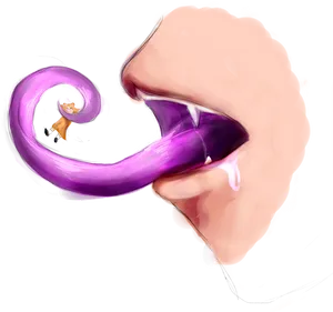 Surreal Tongue Whirl Artwork PNG Image