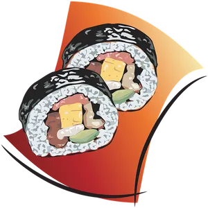 Sushi Rolls Illustration.png PNG Image