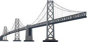 Suspension Bridge Vector Illustration PNG Image