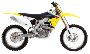 Suzuki Motocross Bike Isolated PNG Image