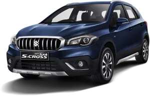 Suzuki S Cross Blue S U V PNG Image