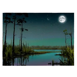 Swamp Under Moonlight Png Rjw66 PNG Image