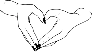 Swan Heart Lineart PNG Image