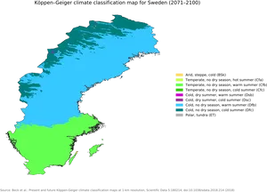 Sweden Future Climate Classification Map20712100 PNG