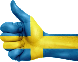 Swedish Flag Thumbs Up PNG Image