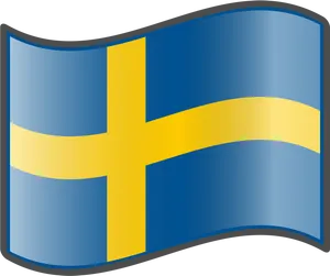 Swedish Flag Waving Graphic PNG Image