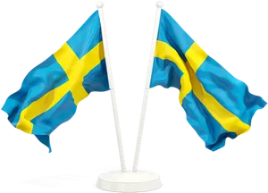 Swedish Flags Waving PNG Image