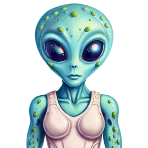 Sweet Alien Illustration Png 06292024 PNG Image