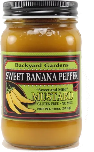 Sweet Banana Pepper Mustard Jar PNG Image