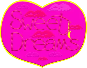 Sweet Dreams Heart Graphic PNG Image