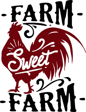 Sweet Farm Rooster Silhouette PNG Image