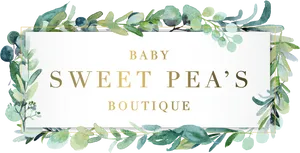 Sweet Peas Boutique Signage PNG Image