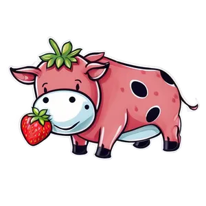 Sweet Strawberry Cow Drawing Png 49 PNG Image