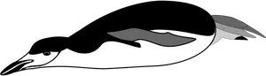 Swimming Penguin Illustration PNG Image