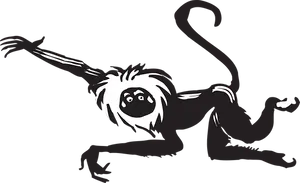 Swinging Monkey Silhouette PNG Image