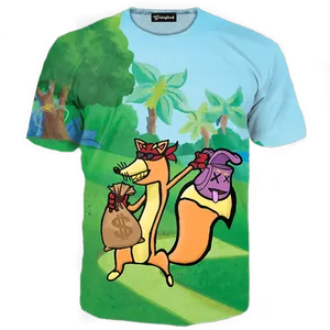 Swiper Fox Printed Tshirt PNG Image