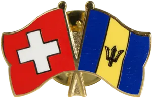 Swiss Barbados Friendship Pin PNG Image