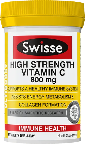 Swisse High Strength Vitamin C Supplement Bottle PNG Image