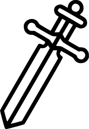 Sword Silhouette Outline PNG Image