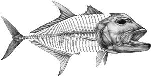 Swordfish Skeleton Illustration PNG Image