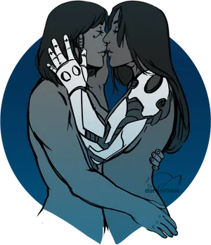 Symmetra Intimate Moment PNG Image