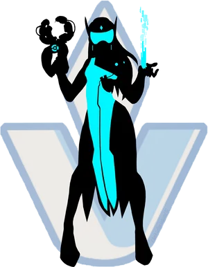 Symmetra Overwatch Character Silhouette PNG Image