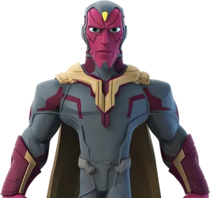 Synthetic Avenger Portrait PNG Image