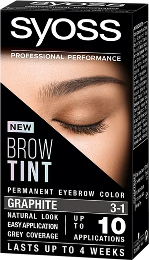 Syoss Brow Tint Graphite Eyebrow Color Product Packaging PNG Image