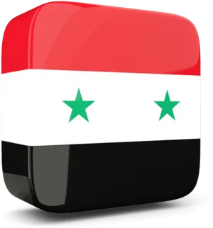 Syrian Flag Button3 D Render PNG Image